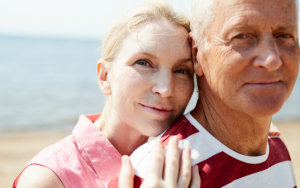 white couple on beach